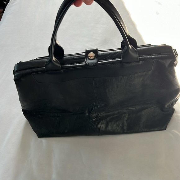 Fenicottero Black Leather Graffiti Bag - Picture 2 of 9